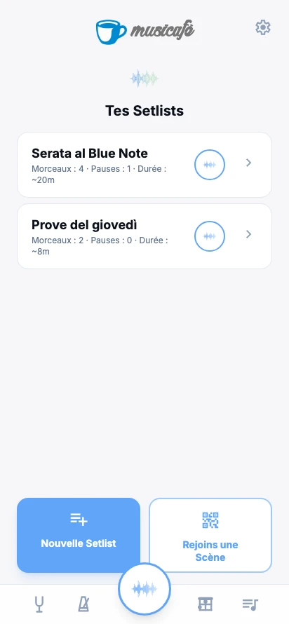 Prépare la setlist