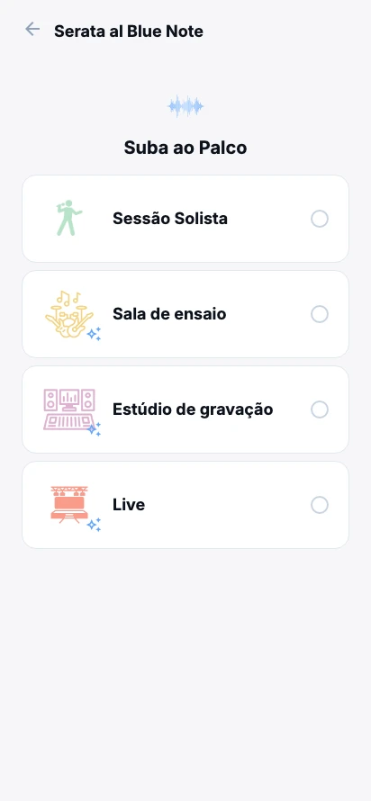 Escolha o seu palco